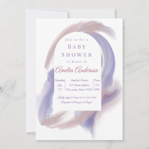 Lavendel-Aquarell-Bogen-Baby-Party Einladung