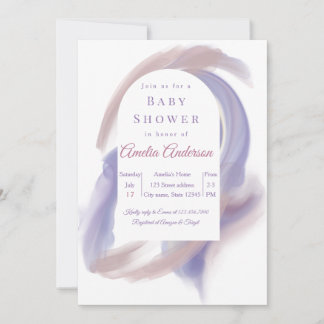 Lavendel-Aquarell-Bogen-Baby-Party Einladung