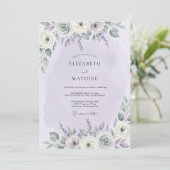 Lavendel-Aquarell-Hochzeit Einladung (Stehend Vorderseite)