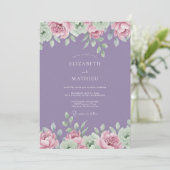 Lavendel-Aquarell-Hochzeit Einladung (Stehend Vorderseite)