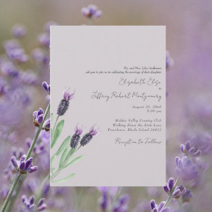 Lavendel-Aquarell-Laub Moderene Hochzeit Einladung