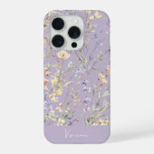 Lavendel-Aquarell-Wildblumen iPhone Hülle (Rückseite)