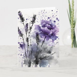 Lavendel - Aquarellblumen Karte
