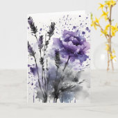 Lavendel - Aquarellblumen Karte (Gelbe Blume)