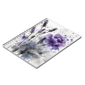 Lavendel - Aquarellblumen Notizblock (Linke Seite)