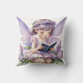 Lavendel Aquarellbücher sind magisch Kissen (Rückseite)