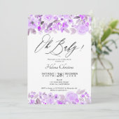 Lavendel-Aquarelldusche Einladung (Stehend Vorderseite)
