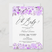 Lavendel-Aquarelldusche Einladung (Vorderseite)