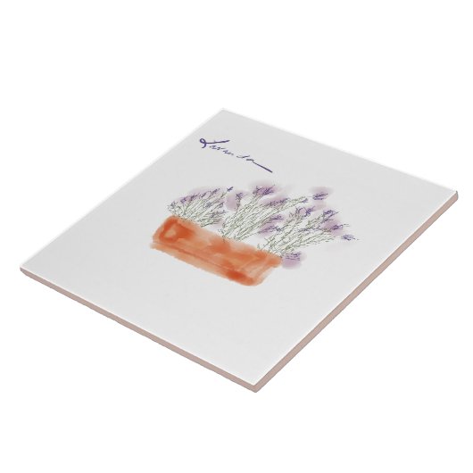 Lavendel-Aquarellfliese Fliese (Seite)