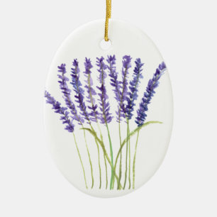Lavendel Aquarellmalerei, violette Blumen Keramikornament