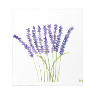 Lavendel Aquarellmalerei, violette Blumen Notizblock