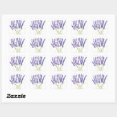Lavendel Aquarellmalerei, violette Blumen Quadratischer Aufkleber (Blatt)