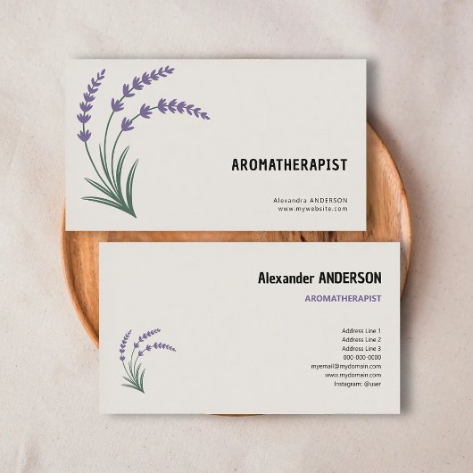 Lavendel & Aromatherapeut Visitenkarte