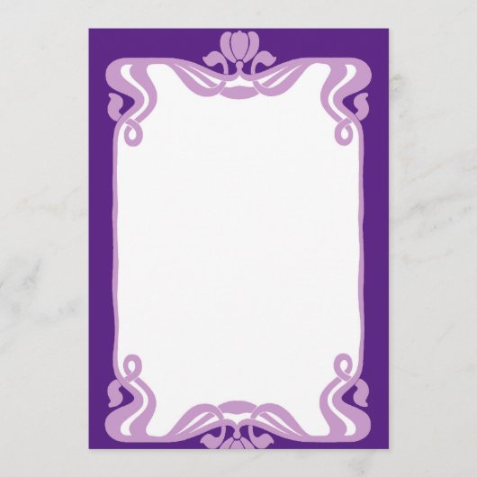 Lavendel Art Nouveau Border Menükarte (Vorderseite)