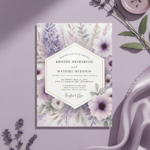 Lavendel Ätherische Florale Hochzeit Einladung