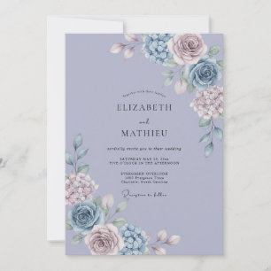 Lavendel Ätherische Hortensien Hochzeit Einladung