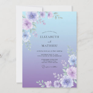 Lavendel Ätherischer Ombre-Hochzeit Einladung