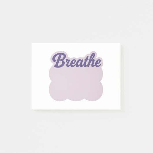 Lavendel-„Atme“-Wolken-Notizzettel Post-it Klebezettel (Vorderseite)