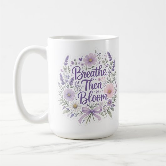 Lavendel: Atmen, dann blühen Kaffeetasse (Links)