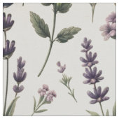 Lavendel auf Creme Vintage Blumenstoffe Stoff (Nahaufnahme)