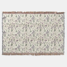 Lavendel auf cremefarbenem Vintage-Blumen-Wurfdeck Decke