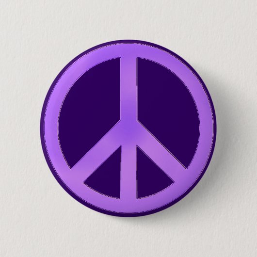 Lavendel auf dem dunklen Lila Friedenszeichen Button (Vorderseite)