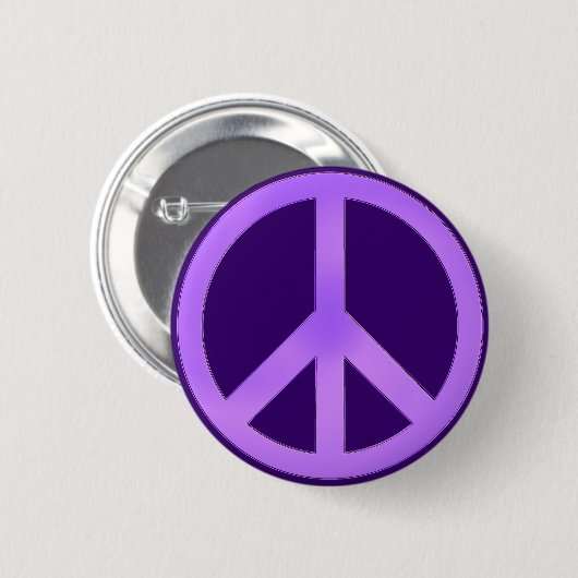 Lavendel auf dem dunklen Lila Friedenszeichen Button (Vorne & Hinten)