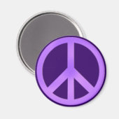 Lavendel auf dem dunklen Lila Friedenszeichen Magnet (Vorderseite/Rückseite)