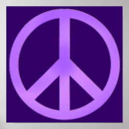 Lavendel auf dem dunklen Lila Friedenszeichen Poster