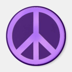 Lavendel auf dunklem lila Friedenszeichen Magnet