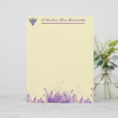 Lavendel auf Parchment Personalisiert Stationierun Briefbogen (Stehend Vorderseite)