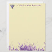 Lavendel auf Parchment Personalisiert Stationierun Briefbogen (Vorne/Hinten)