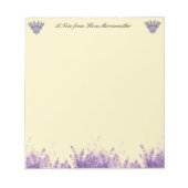 Lavendel auf Pergament Personalisiert Notizblock (Vorderseite)