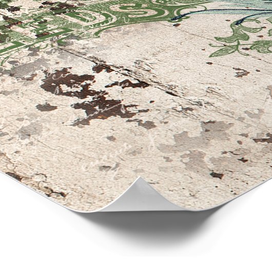 Lavendel auf rustikaler Holzplatte Poster (Ecke)