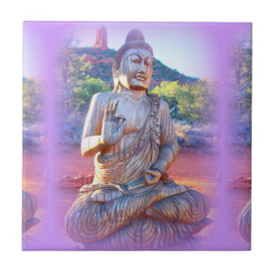 Lavendel-aura-Buddha Fliese