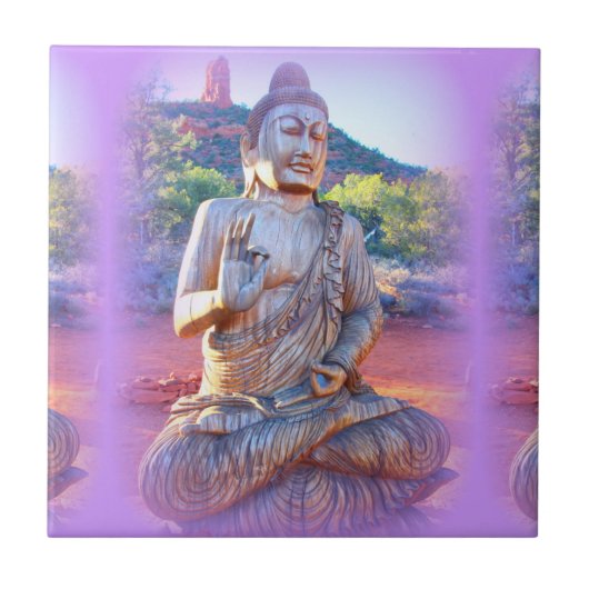 Lavendel-aura-Buddha Fliese (Vorderseite)