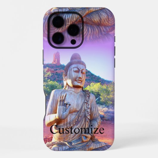 Lavendel-aura-Buddha iPhone Hülle (Rückseite)