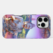 Lavendel-aura-Buddha iPhone Hülle (Rückseite (Horizontal))