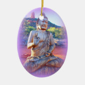 Lavendel-aura-Buddha Keramikornament (Vorne)