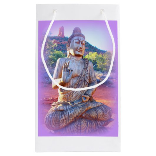 Lavendel-aura-Buddha Kleine Geschenktüte (Rückseite)