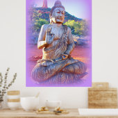 Lavendel-aura-Buddha Poster (Küche)