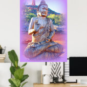 Lavendel-aura-Buddha Poster (Heimbüro)