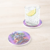 Lavendel-aura-Buddha Sandstein Untersetzer (Seite)