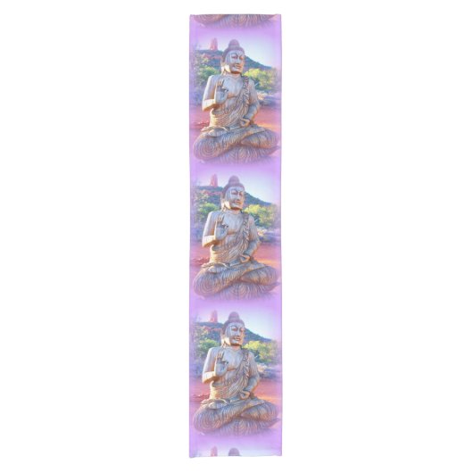 Lavendel-aura-Buddhas Kurzer Tischläufer (Vorderseite)