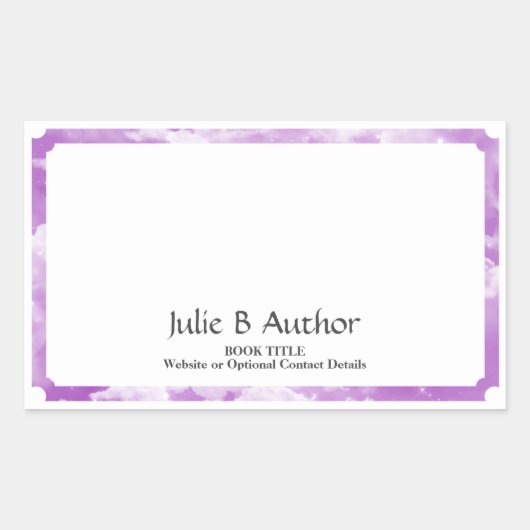 Lavendel Autor Buchungsplatte mit anpassbarem Text Rechteckiger Aufkleber (Vorderseite)