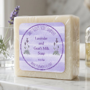 Lavendel-Bad- und Kosmetik-Etikett Quadratischer Aufkleber
