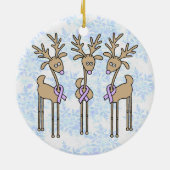 Lavendel-Band-Ren - General Cancer Keramik Ornament (Hinten)