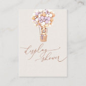 Lavendel Bärenballons Display Dusche Begleitkarte (Rückseite)