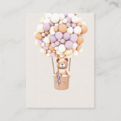 Lavendel Bärenballons Windeln Raffeleintritte Begleitkarte (Rückseite)