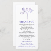 Lavendel-Baum-Gedenkveranstaltung danken Ihnen Dankeskarte (Vorne/Hinten)